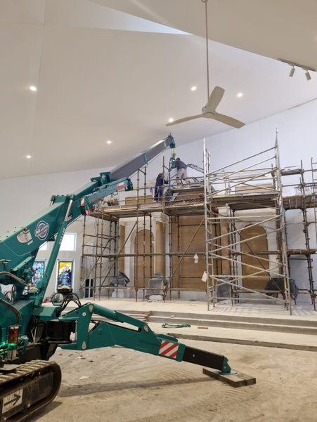 Indoor renovations project mini crane hire Sydney NSW