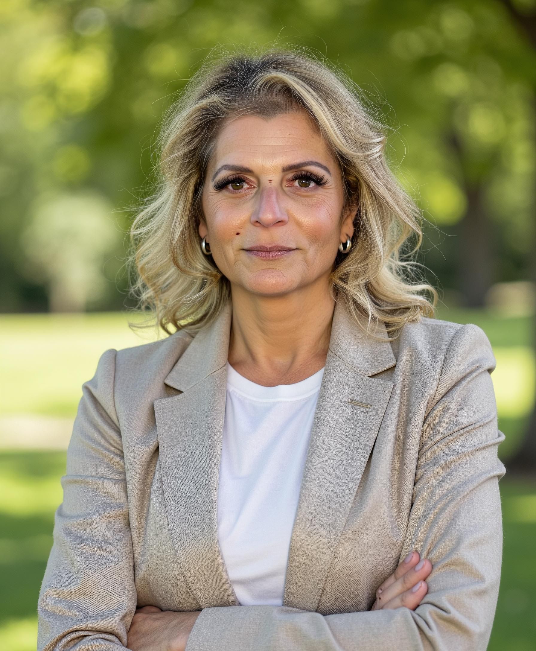 Photo of Tia M Zavaras, outside.