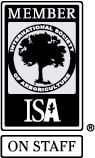 a black and white logo for a member of the international society of arboriculture on staff .