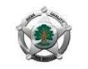 a badge with a tree in the middle of it on a white background .