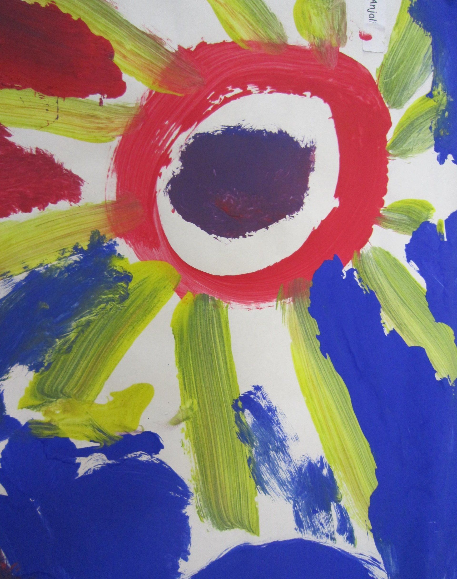 bright and colorful art from students