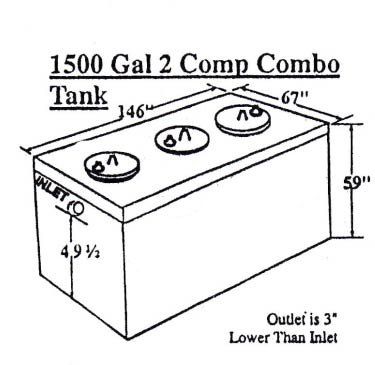 1500 Gallon 2 Compartment Septic Tank