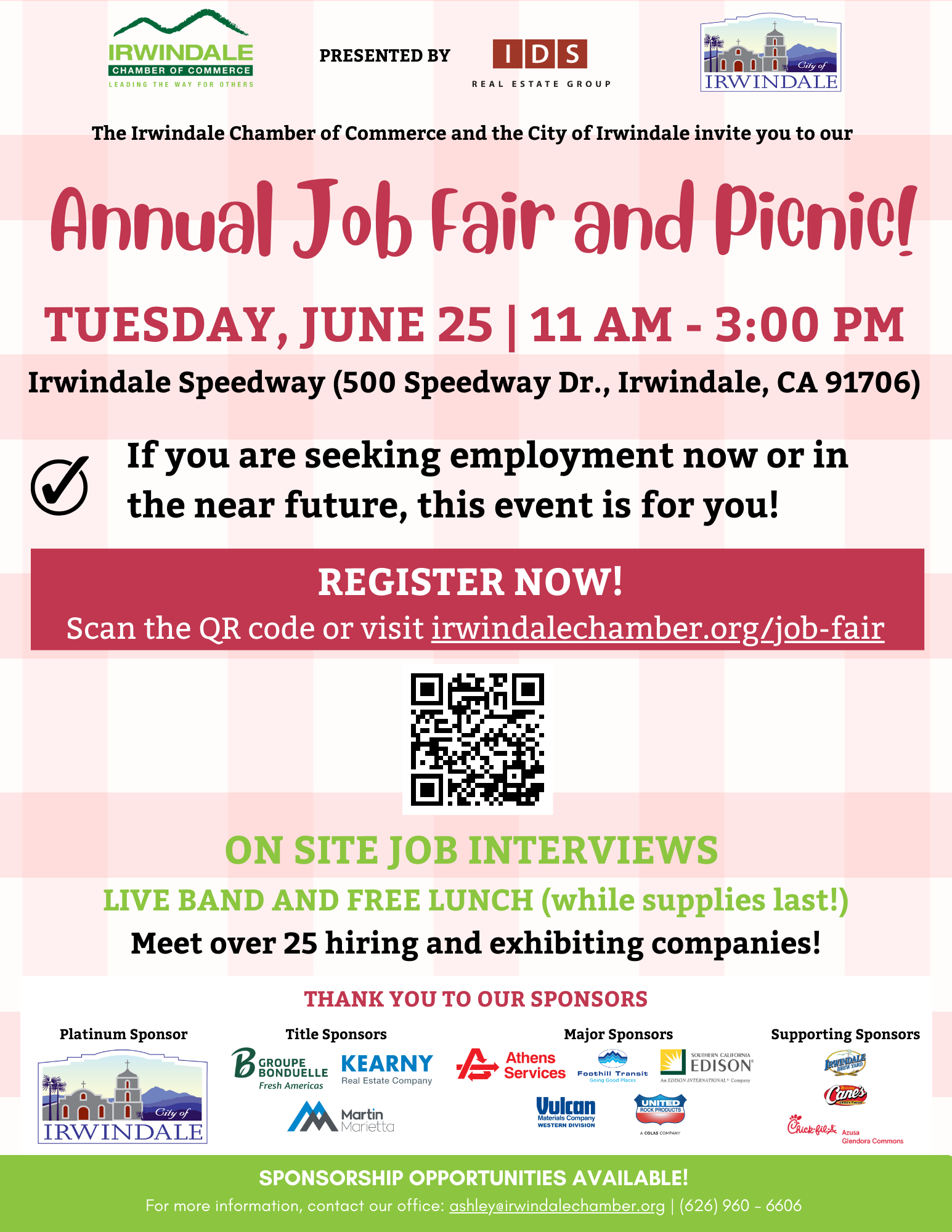 A poster for an annual job fair and picnic.