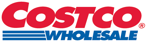 The costco wholesale logo is red and blue on a white background.