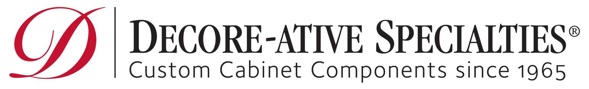 A logo for decorative specialities custom cabinet components since 1985