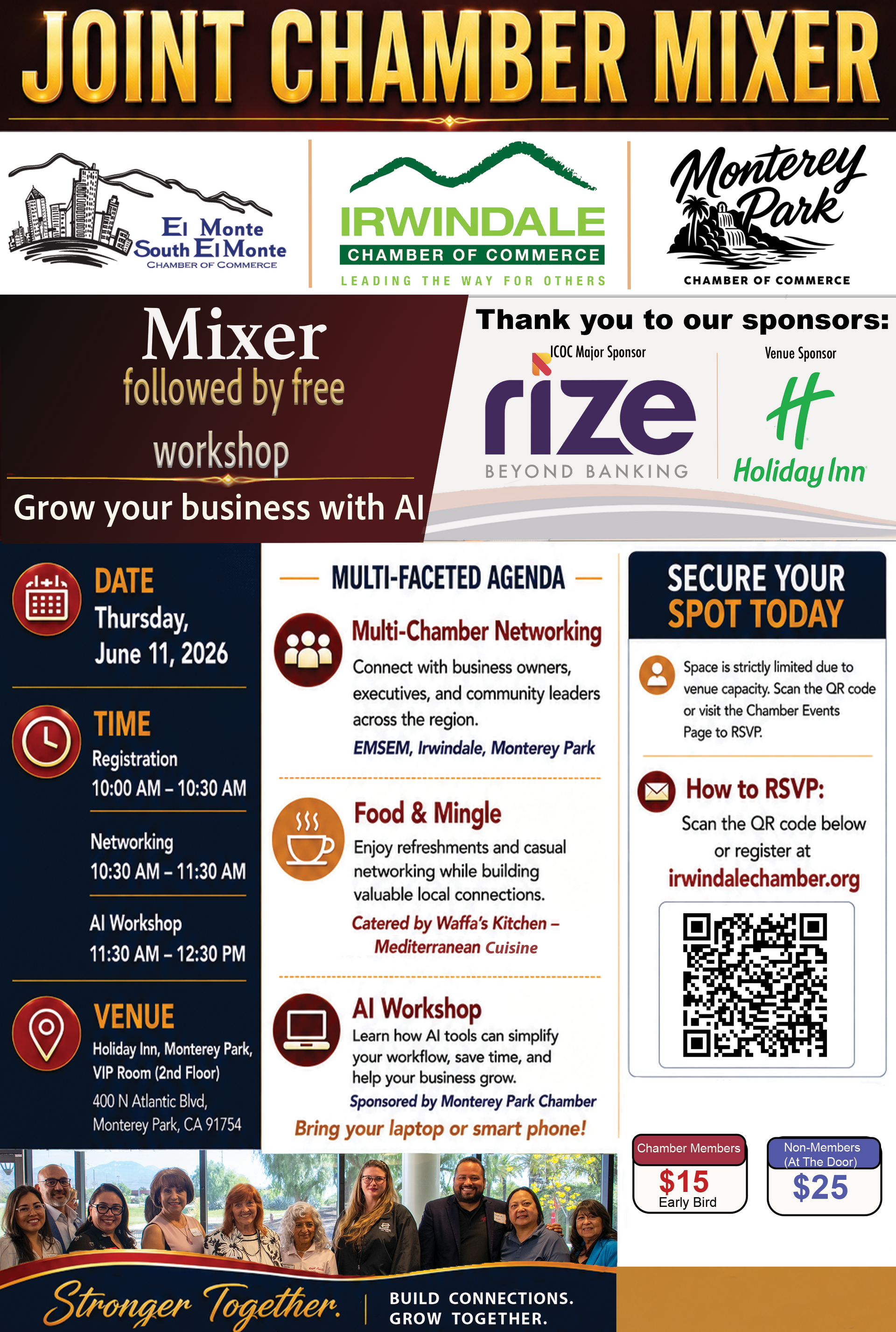 A poster for a multi-chamber networking breakfast.