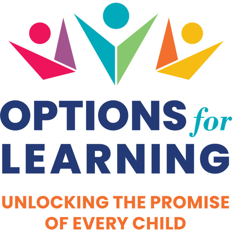 A logo for options for learning unlocking the promise of every child