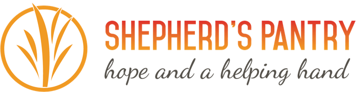 The logo for shepherd 's pantry hope and a helping hand