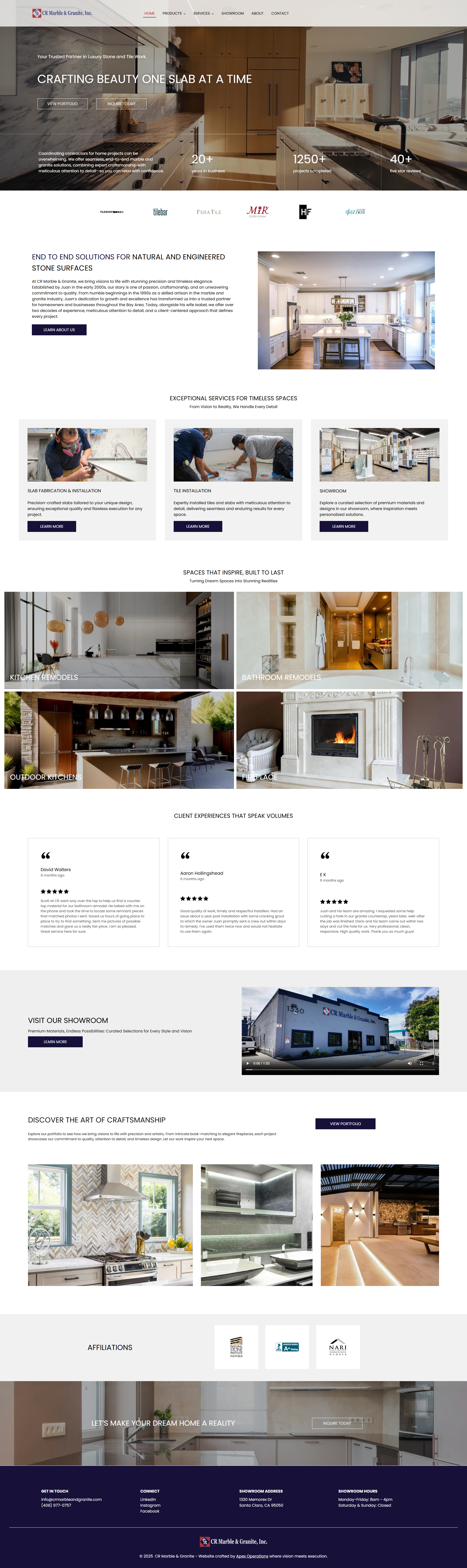 A screenshot of a website for a real estate company.