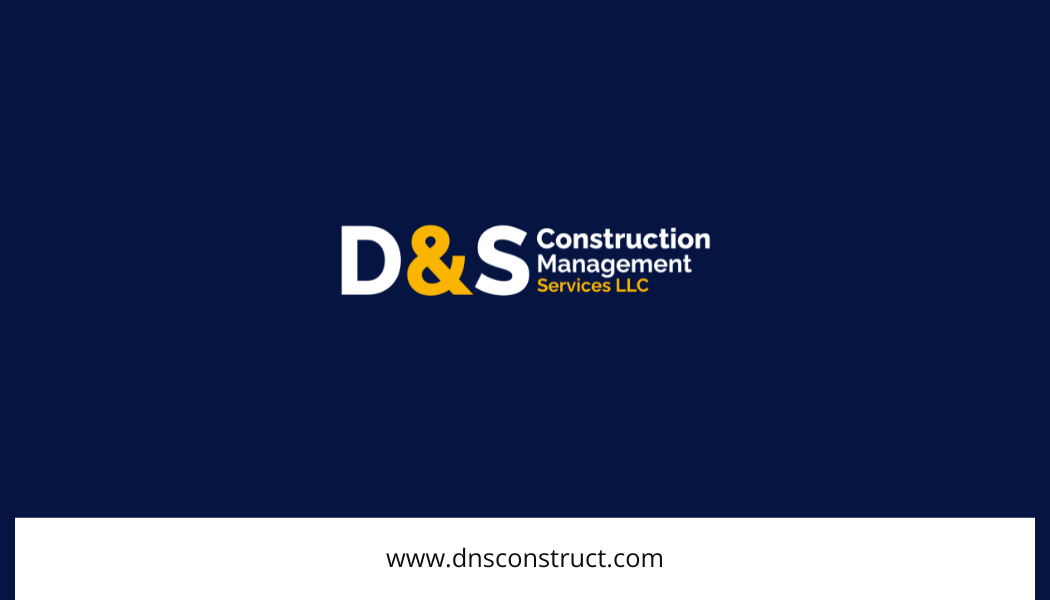 Dark blue background with D&S Construction Management logo and website address.