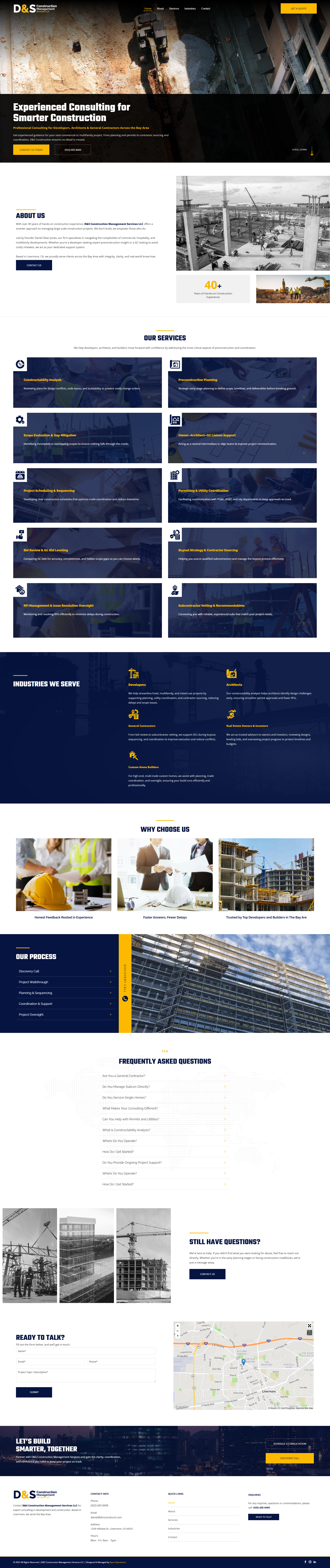 Website homepage with various sections and visual content.