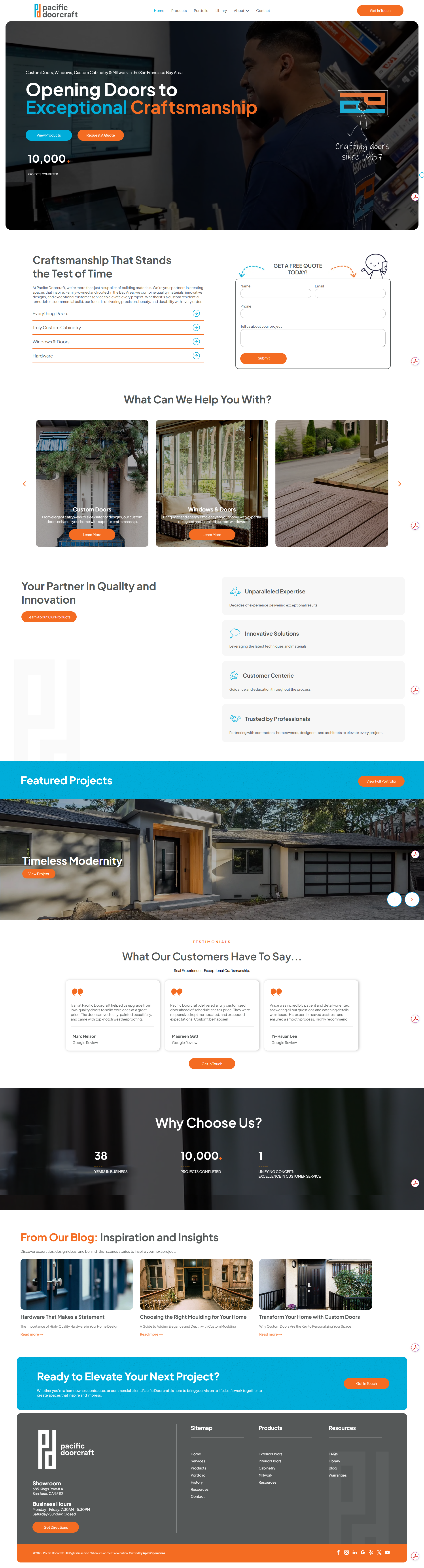 A screenshot of a website for a real estate company.