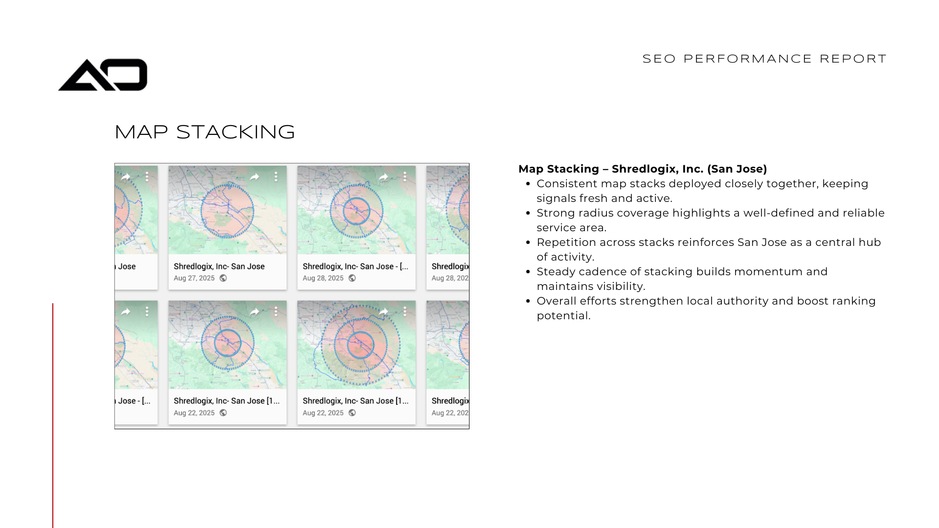Map Station user interface with map icons and detailed information.