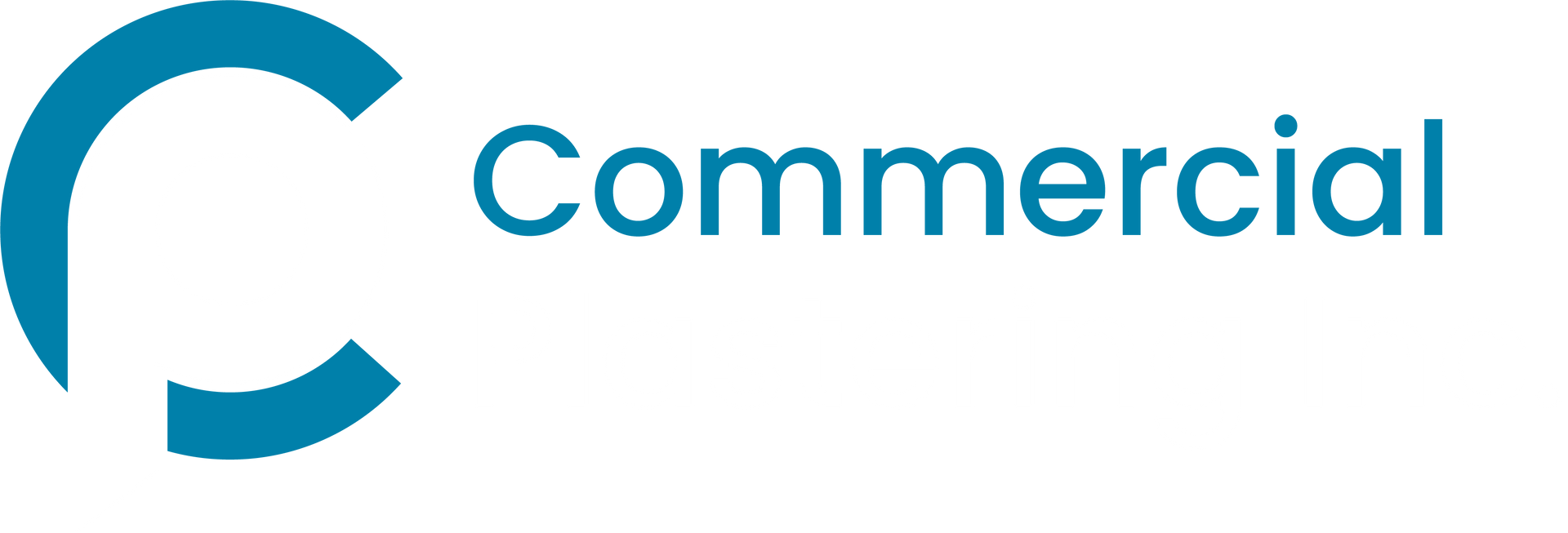 Logo for Commercial Plastering Inc. featuring a black 