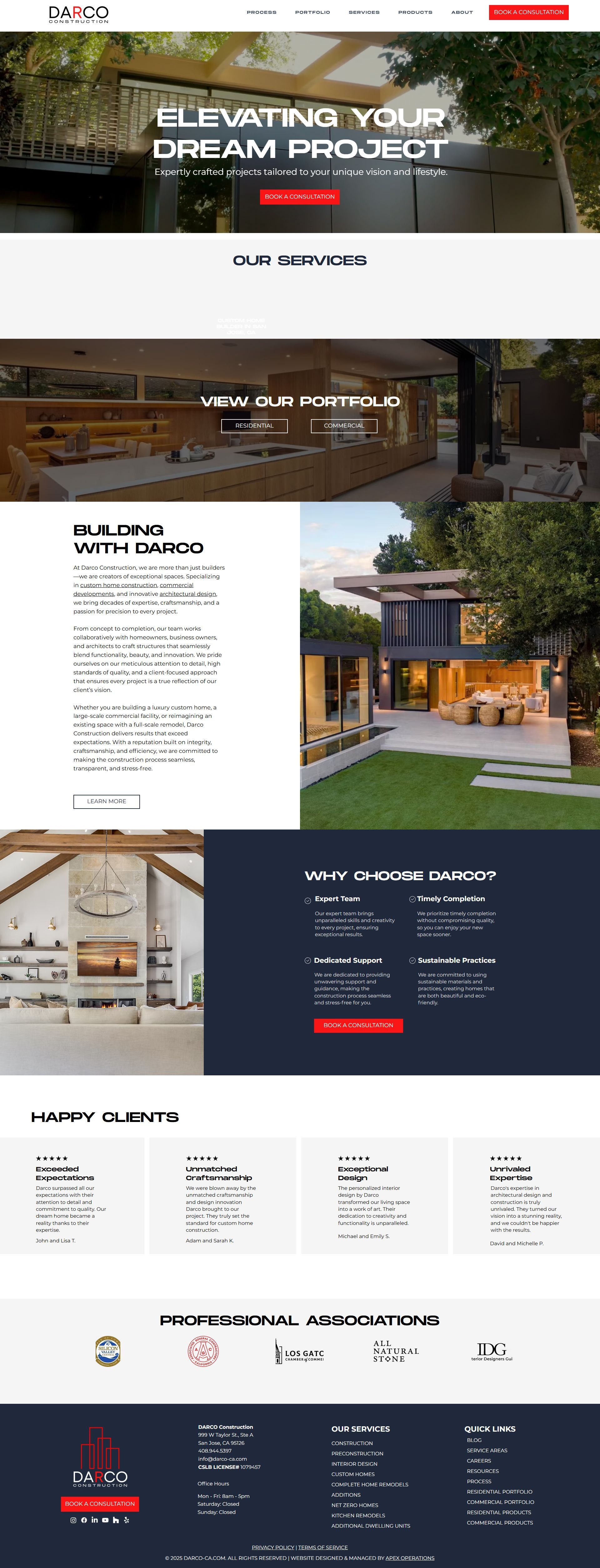 A screenshot of a website for a real estate company.