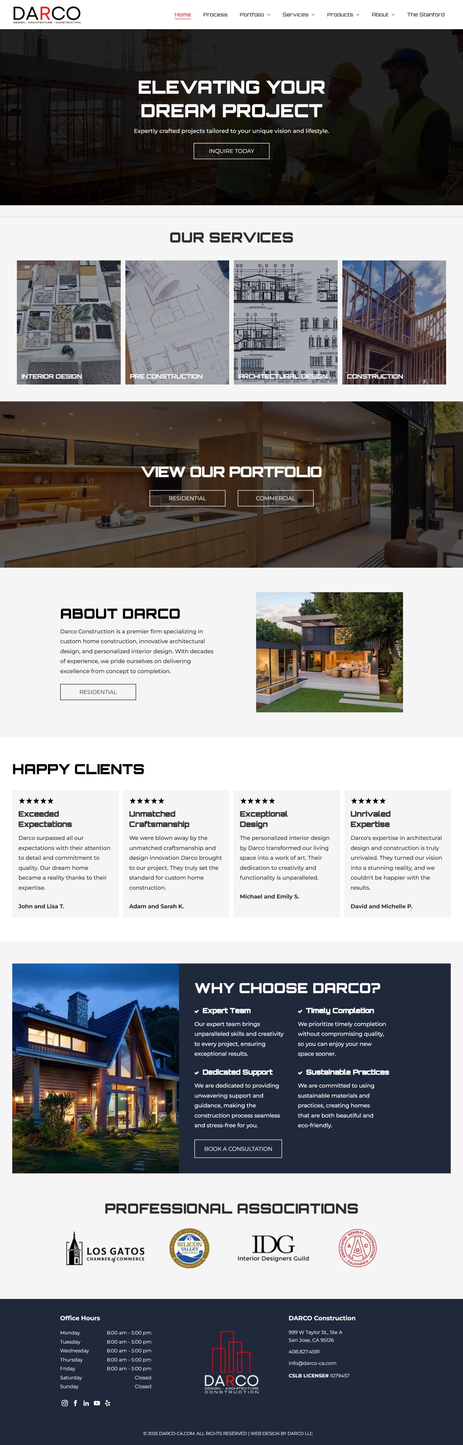 A screenshot of a website for a real estate company.