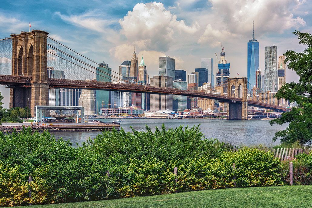 An aerial view of Brooklyn Heights, New York