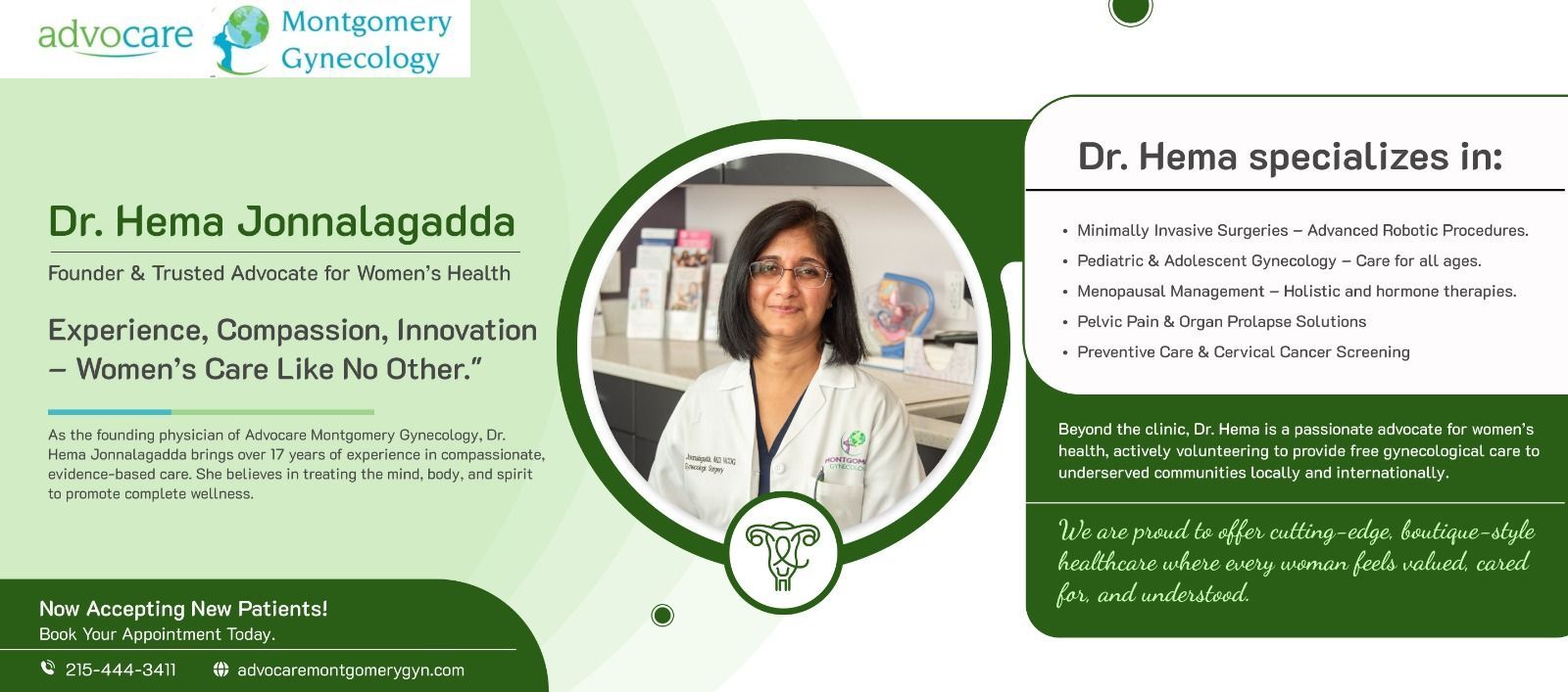 Dr. Hema Jonnalagadda  Board-certified obstetrician and gynecologist