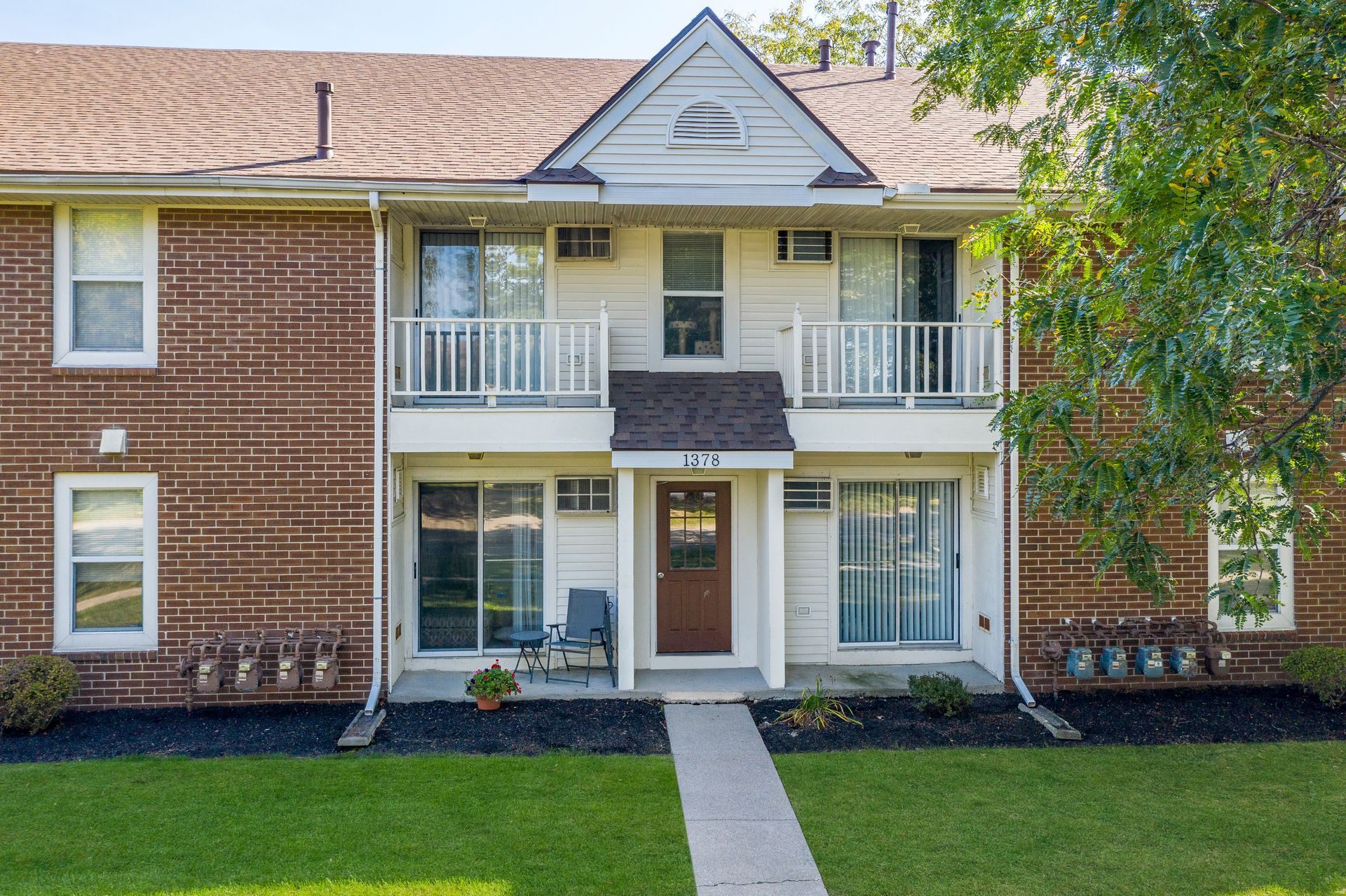 Photo of the entrance to a two story building