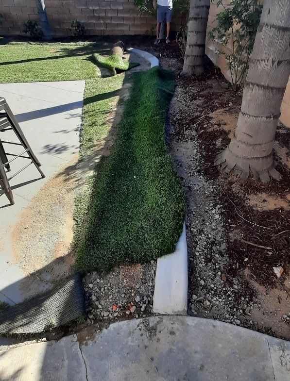 Damaged artificial grass in Pasadena