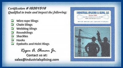 Certification — Tulsa, OK — Industrial Splicing & Sling, LLC