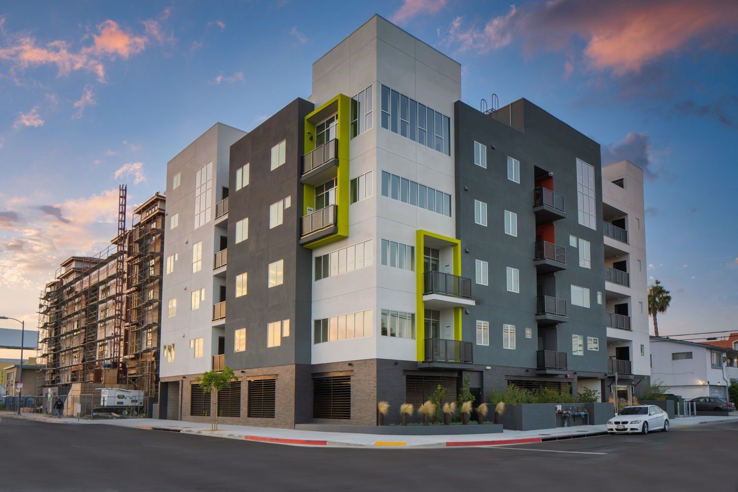 Modern residential multistory buildings