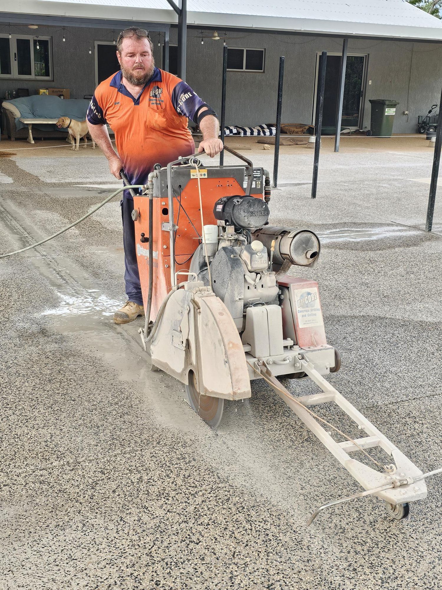 A Large Circular Saw is Sitting on a Concrete Surface — Di-Core Drilling and Cutting in Darwin, NT