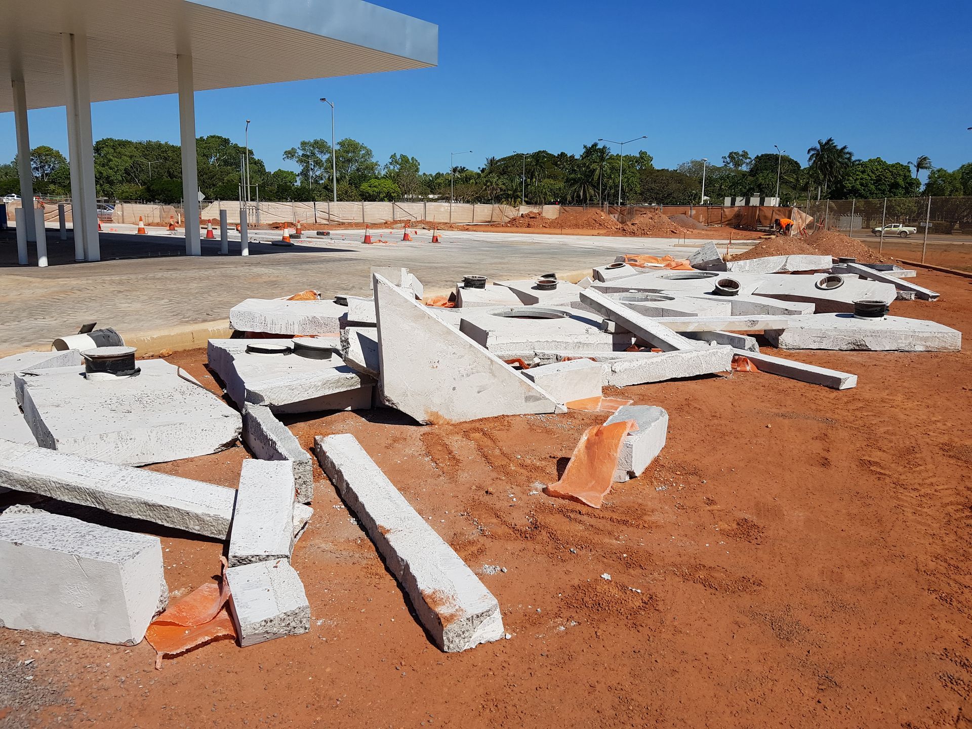 Removed Concrete Near a Gas Station — Di-Core Drilling and Cutting in Darwin, NT