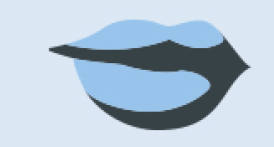 Eine Zeichnung eines Frauenmundes mit blauen und schwarzen Lippen