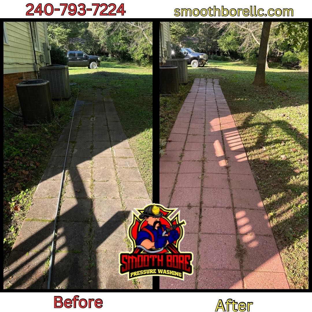 White Car on the Driveway — Brookeville, MD — Smooth Bore Pressure Washing LLC