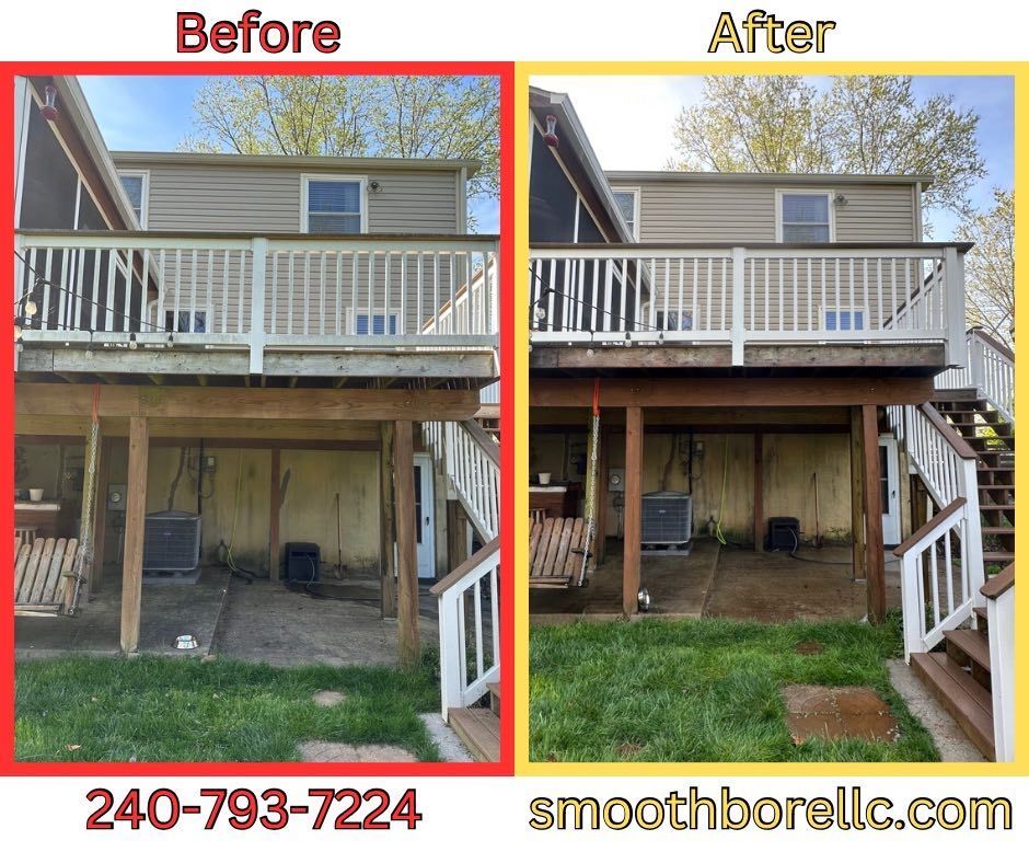 Before and After House Deck Cleaning — Brookeville, MD — Smooth Bore Pressure Washing LLC