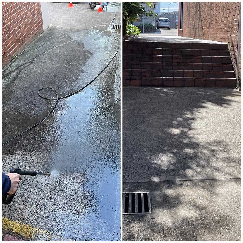 Concrete Before & After Pressure Clean — South Coast Pressure Washer  in Oak Flats, NSW