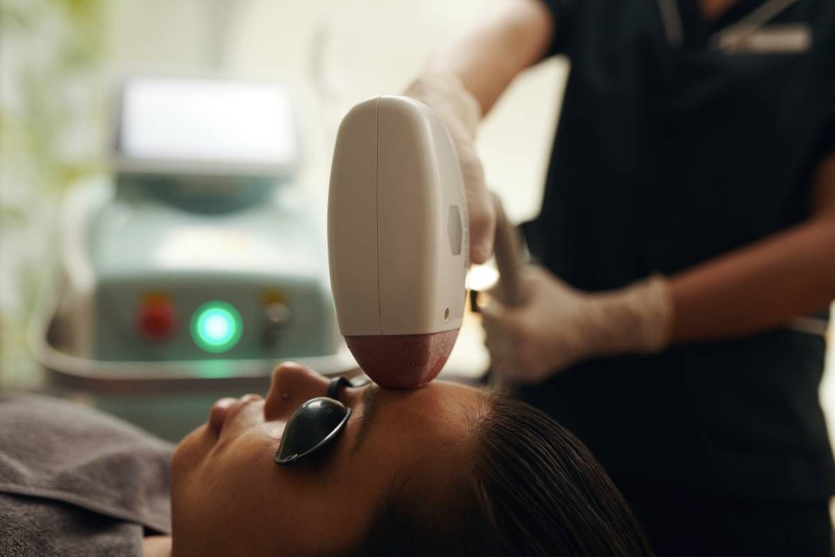 Someone receiving a laser hair removal treatment at Lexington Tattoo Removal near Lexington, Kentucky (KY)