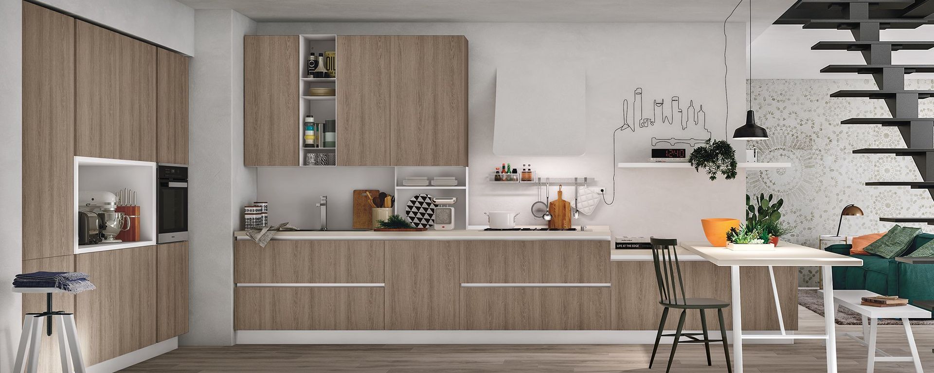 cucina moderna e classica color legno