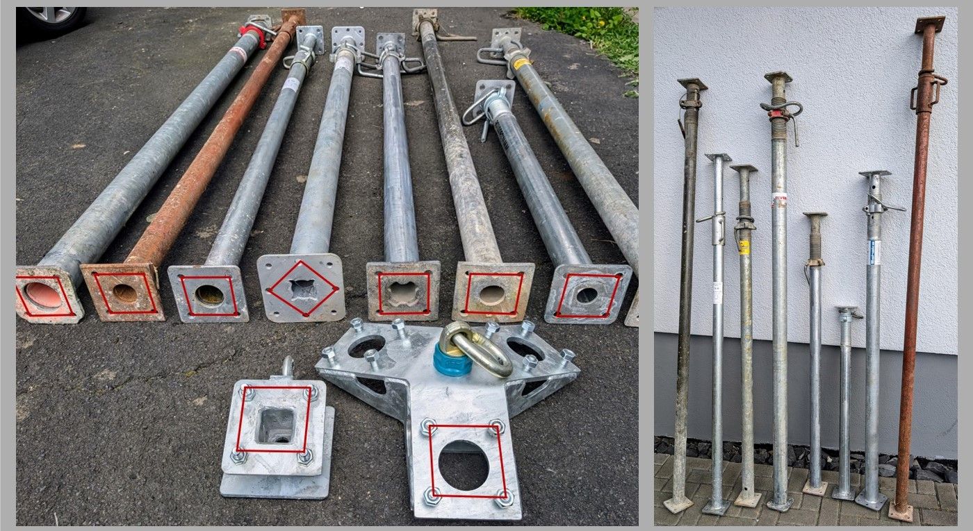 Baustützen Bausprieße Schalungsstütze Schake Meva Müba Ischebeck Form-On Doka Bautri-System Bautri