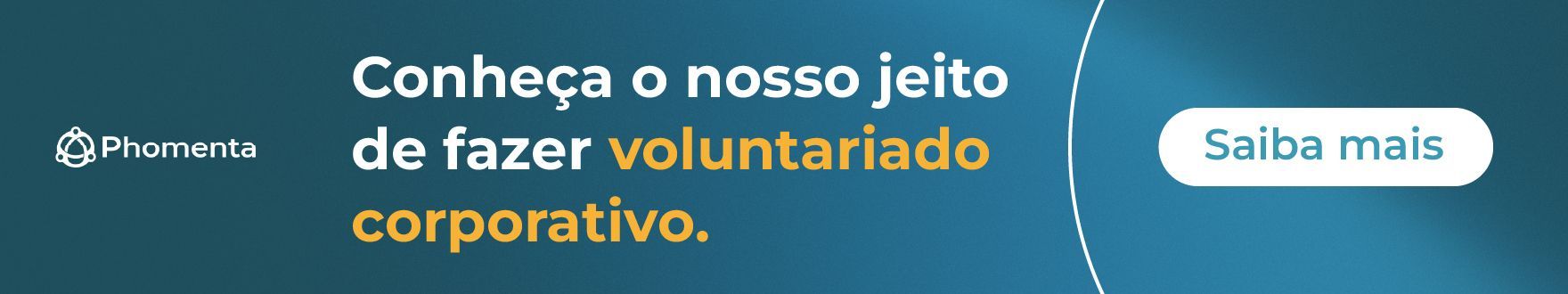 Banner azul com a chamada: conheça o nosso jeito do fazer voluntariado corporativo.