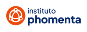 Logotipo do Instituto Phomenta: um círculo laranja com linhas geométricas brancas ao lado do texto azul escuro 