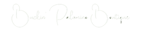 Buckles Palomino Boutique logo in a delicate, handwritten style.
