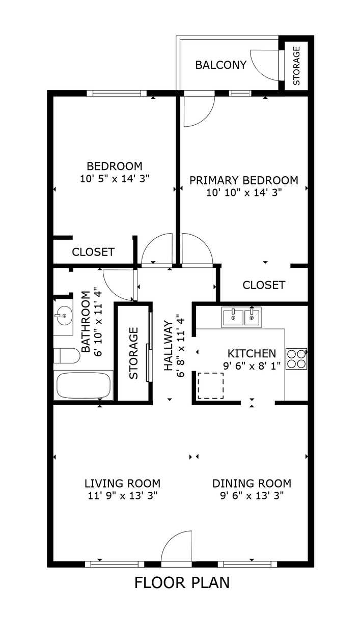 Floor Plan: 2 Bedroom