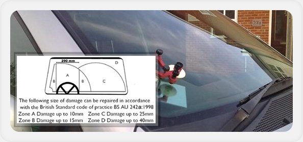 Windscreen replacement quote - Colchester, Essex - Colchester Motorglass - size of damage