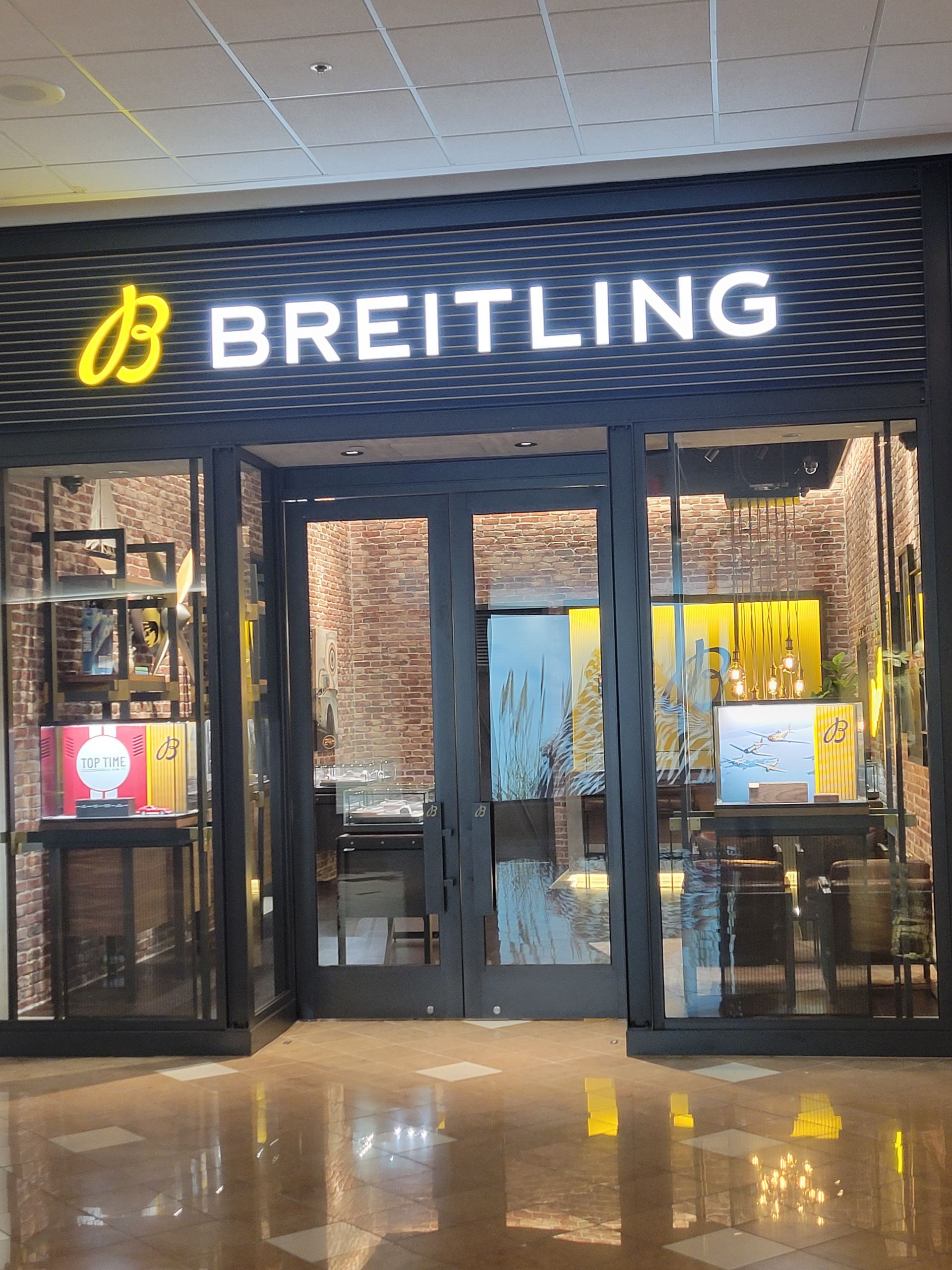 A breitling store is located in a mall