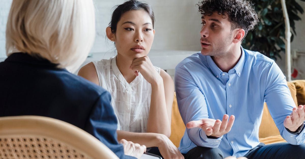 couple talking to a couples counselor