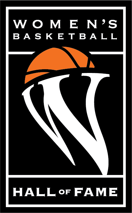 Women’s Basketball Hall of Fame logo with orange basketball and white W on black background