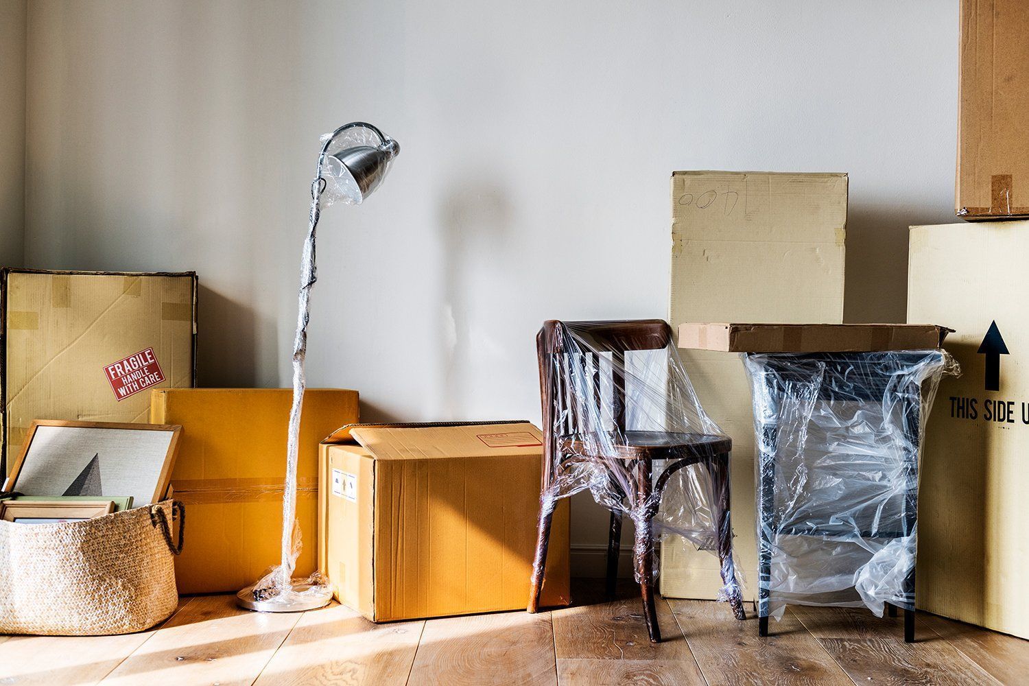 Boxes and Furniture Wrapped in Plastic — JR Removals Mackay in Bucasia, QLD