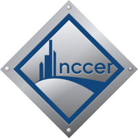 NCCER logo: blue and silver diamond with stylized skyline and