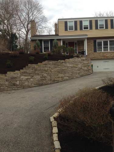 Decorative Rock — Brick Wall with Driveway in front of a House in Cheswick, PA