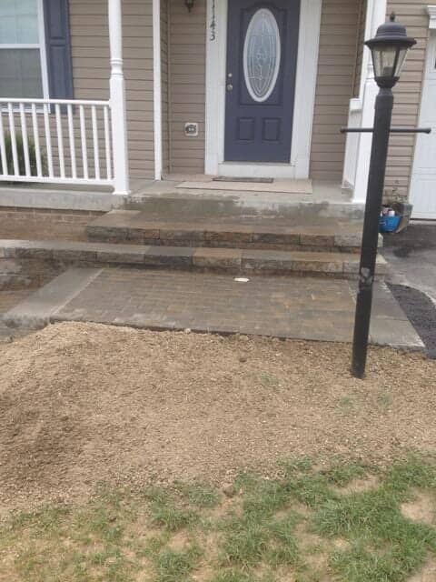 Decorative Rock — Brick Style Flooring with Lamp Post in front of the House in Cheswick, PA
