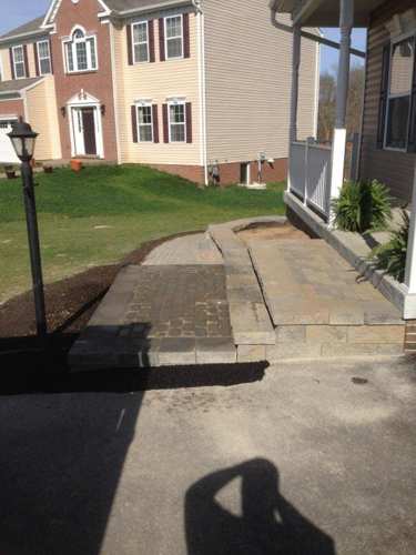 Decorative Rock — Brick Style Flooring with Lamp Post in front of the House 1 in Cheswick, PA