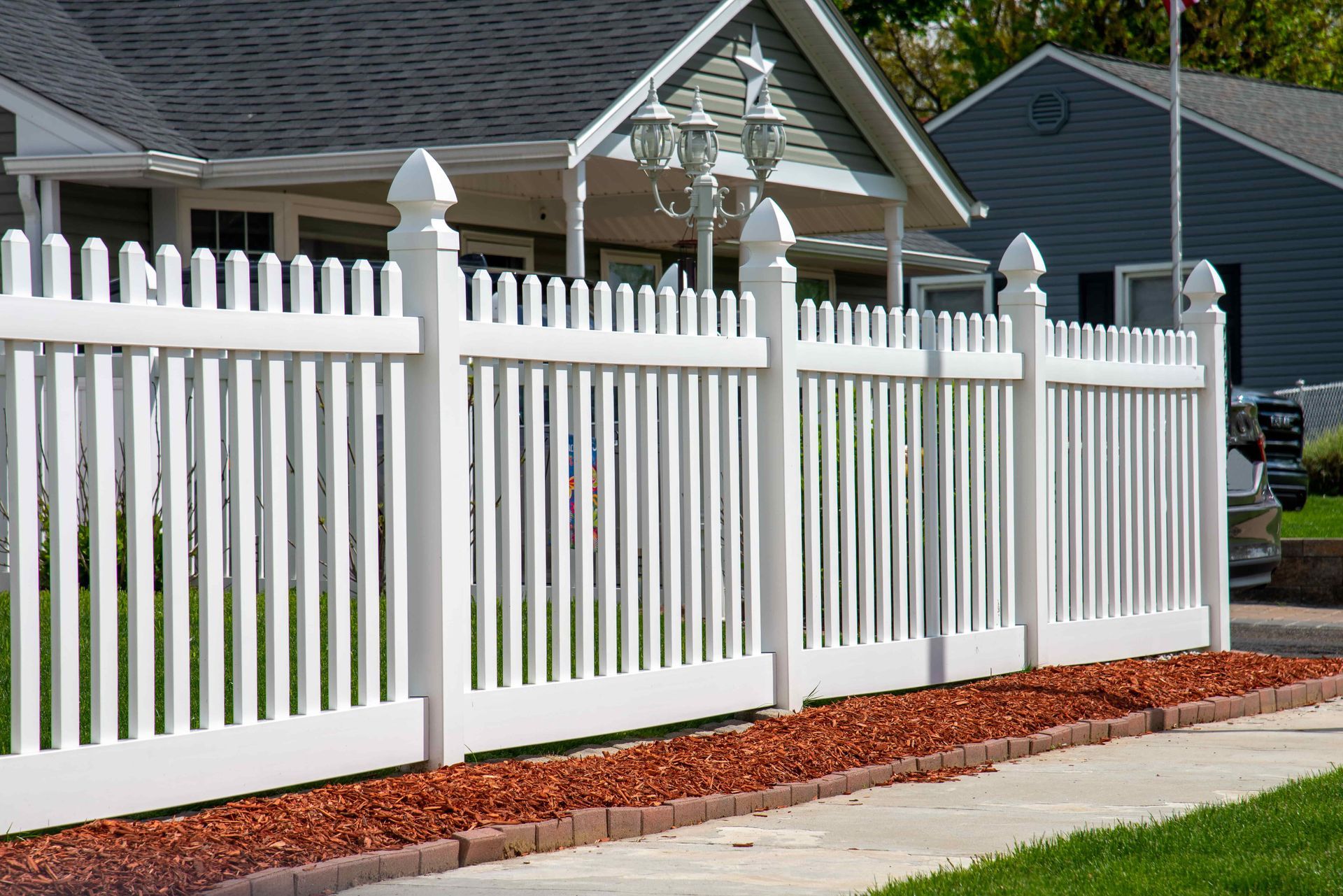 Outdoor white fence