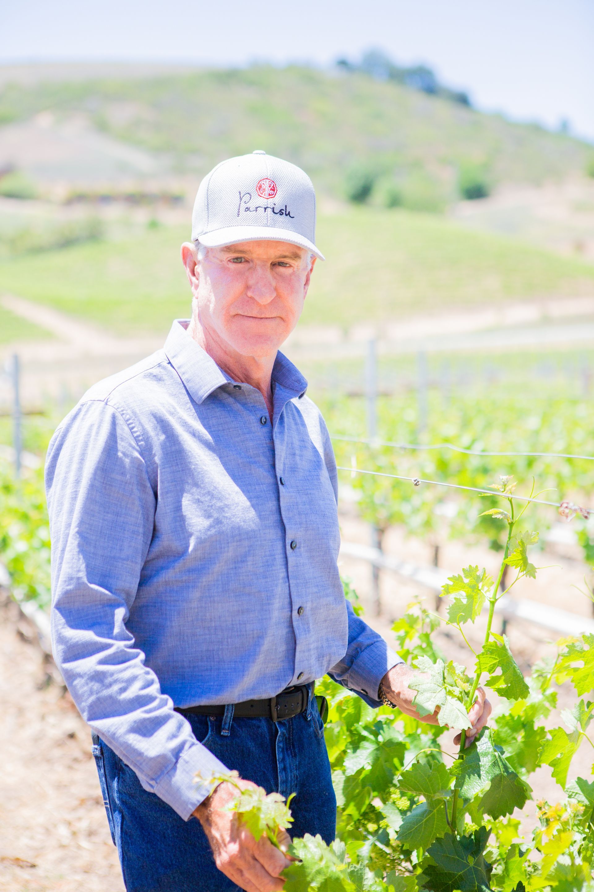 Owner & Winemaker David Parrish in his vineyard along 3590 Adelaida Road, Paso Robles, CA 93446 of Paso Wine Country. 